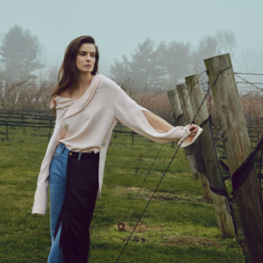 HELLESSY Stella Asymmetrical Silk Blouse BLUSH